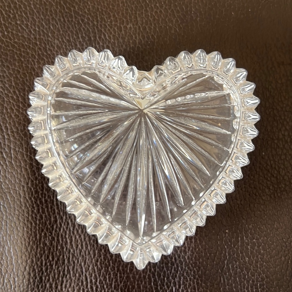 Gorham Lead Crystal Heart Shaped Trinket Box